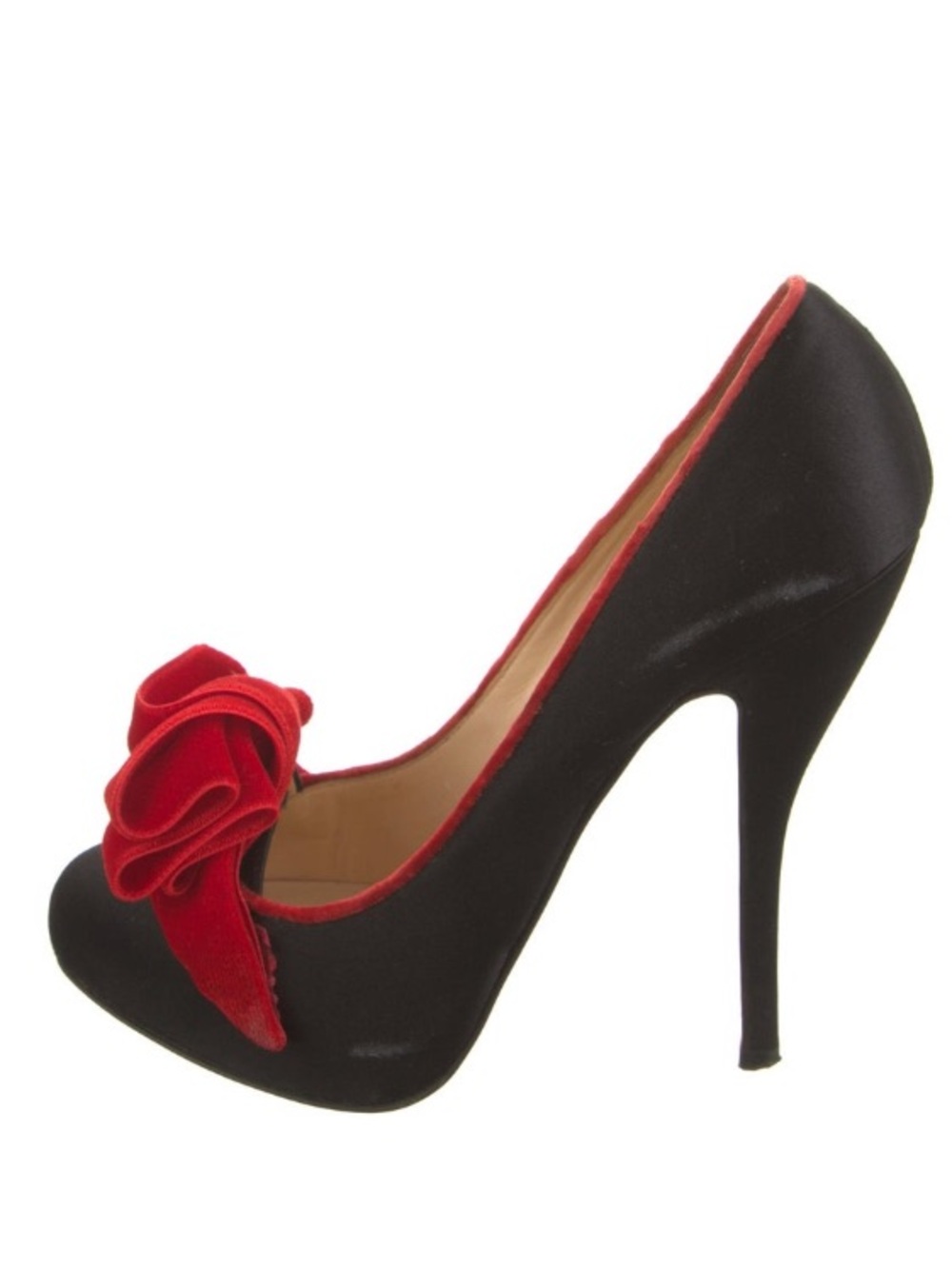 Christian Louboutin silk Red Floral High Heel pumps 37.5